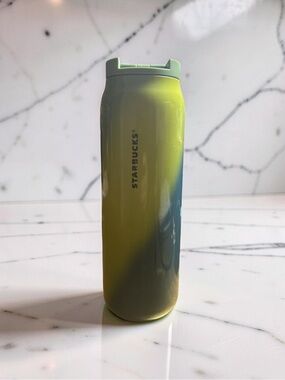 Starbucks NEW Stainless Steel Green/Blue 20oz Vacuum Seal bottle.Summer Limited